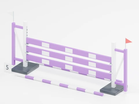 Purple Plank Show Jumping Obstacle 3D Model