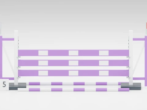 Purple Plank Show Jumping Obstacle 3D Model