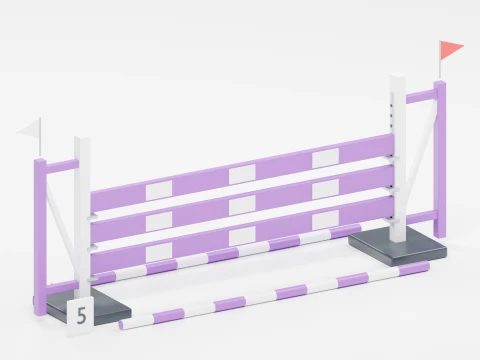 Purple Plank Show Jumping Obstacle 3D Model
