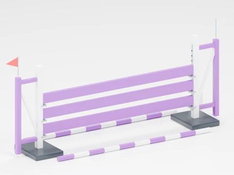 Purple Plank Show Jumping Obstacle 3D Model