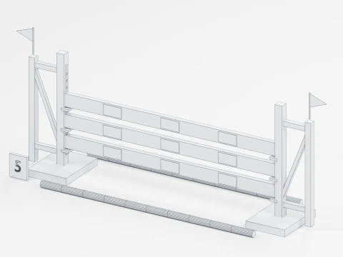 Purple Plank Show Jumping Obstacle 3D Model