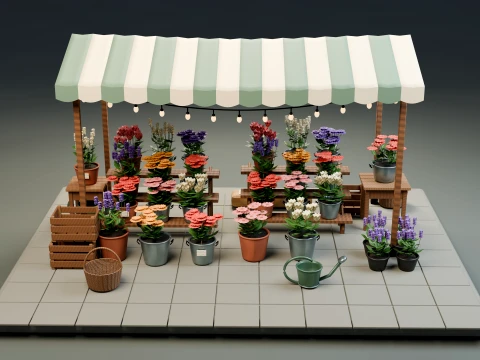 Outdoor Flower Market Pack Modello 3D