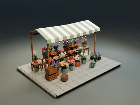 Outdoor Flower Market Pack Modello 3D