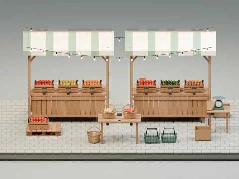 Farmers Market Environment Pack 3D Model