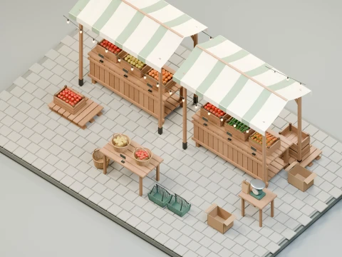 Farmers Market Environment Pack 3D Model