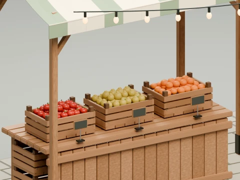 Farmers Market Environment Pack 3D Model