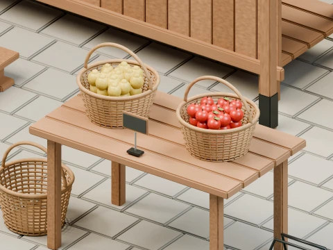 Farmers Market Environment Pack 3D Model
