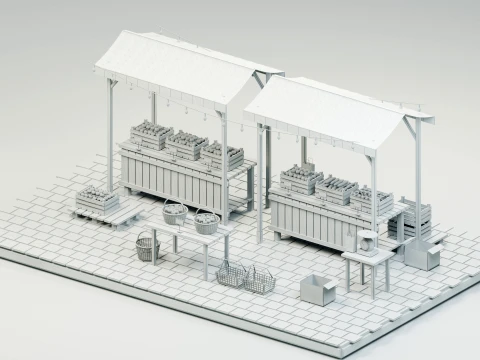 Farmers Market Environment Pack 3D Model