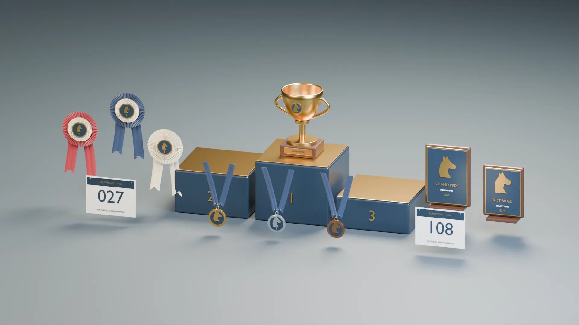 Equestrian Award Pack 3D Model .c4d .max .obj .3ds .fbx .stl .blend 