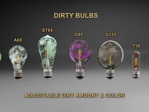 Light Bulb Collection 7 Bulb Types 35 Packaging Variants 3D Model