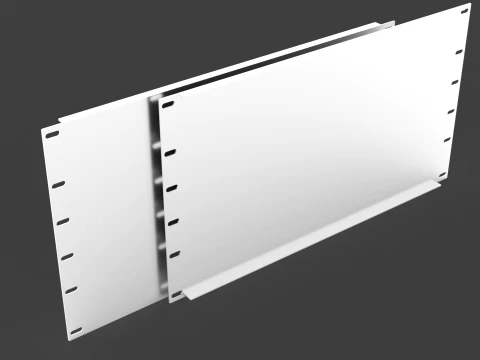 19 inch 6U Blank Server Rack Panel - CNC and 3D Print Ready 3D Print Model