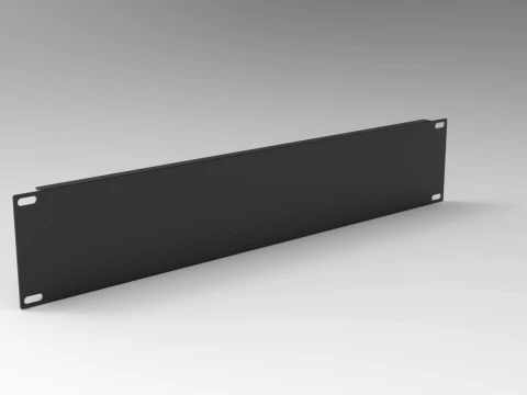 19 inch 2U Blank Server Rack Panel - CNC and 3D Print Ready 3D Print Model