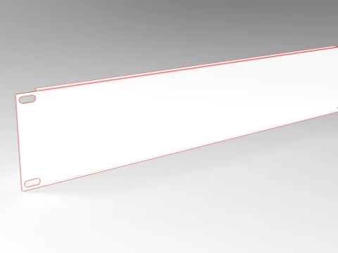 19 inch 2U Blank Server Rack Panel - CNC and 3D Print Ready 3D Print Model