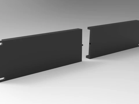 19 inch 2U Blank Server Rack Panel - CNC and 3D Print Ready 3D Print Model