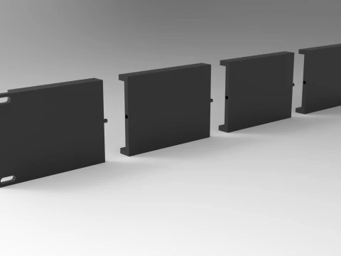 19 inch 2U Blank Server Rack Panel - CNC and 3D Print Ready 3D Print Model