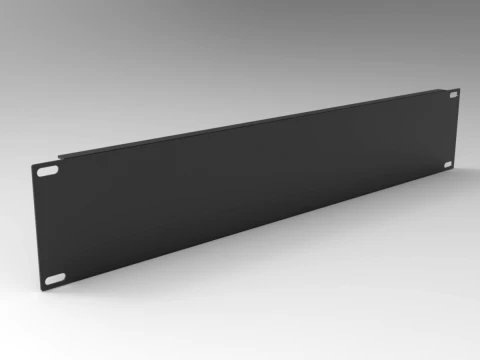 19 inch 2U Blank Server Rack Panel - CNC and 3D Print Ready 3D Print Model