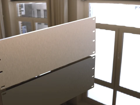 19 inch 4U Blank Server Rack Panel - CNC and 3D Print Ready 3D Print Model