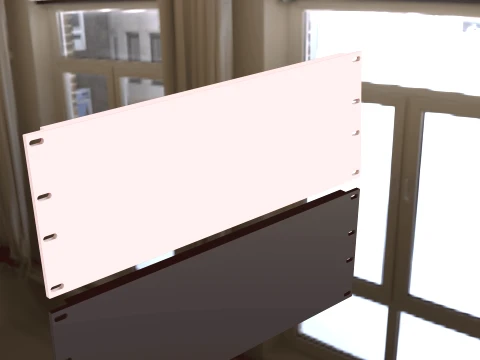 19 inch 4U Blank Server Rack Panel - CNC and 3D Print Ready 3D Print Model