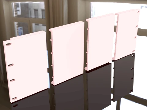 19 inch 4U Blank Server Rack Panel - CNC and 3D Print Ready 3D Print Model