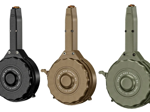 RWB 9mm 50rd Drum Magazine Model 3D