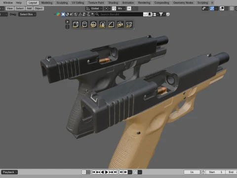 Glock 23 Gen 3 3D Model