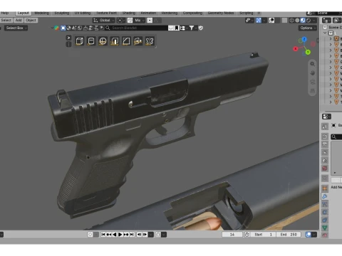 Glock 23 Gen 3 3D Model