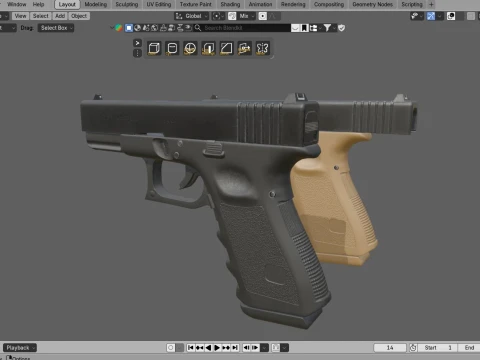 Glock 23 Gen 3 3D Model