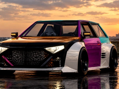 Predator x Widebody Sports Car Unfinished Untextured 3D Model