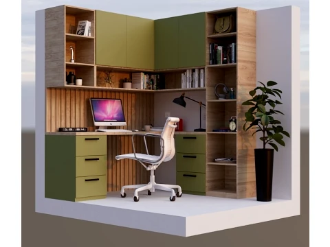 Modern Home Office Furniture Set 3D Model