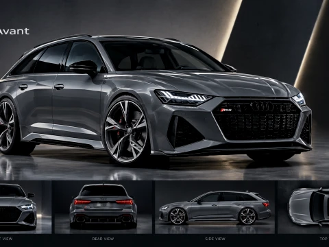 Audi RS6 Avant Exterior Low-poly 3D Model
