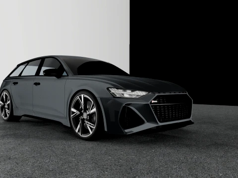 Audi RS6 Avant Exterior Low-poly 3D Model