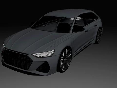 Audi RS6 Avant Exterior Low-poly 3D Model