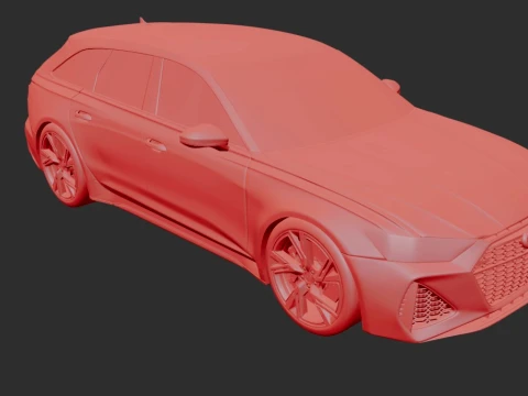 Audi RS6 Avant Exterior Low-poly 3D Model