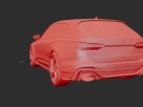 Audi RS6 Avant Exterior Low-poly 3D Model