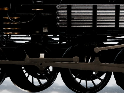 Animated Steam Locomotive and Tender - 2-8-0 Style 3D Model