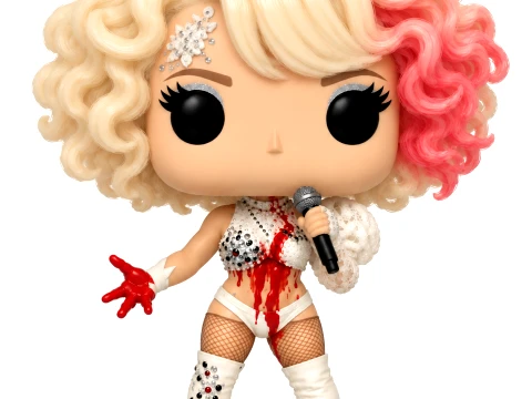 Funko pop lady gaga vma 2009 em pe paparazzi 3D Model