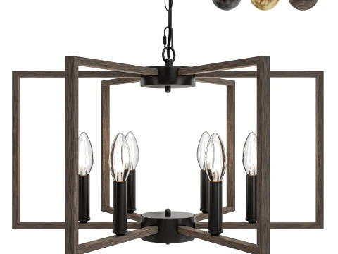 Modern Farmhouse 6 Light Chandelier 3D Model
