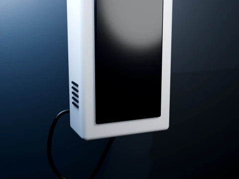 Generic Wall Mounted EV Charger with Cable Low Poly PBR 3D Model