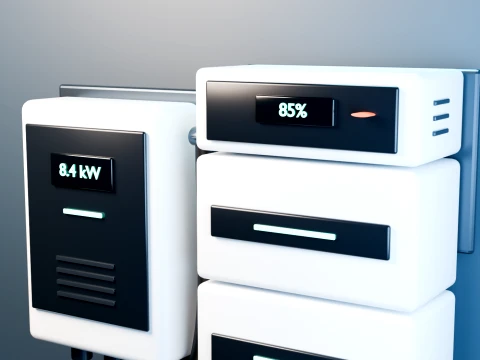 Modular Home Battery Storage System with Solar Inverter PBR 3D Model