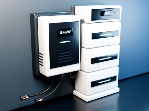 Modular Home Battery Storage System with Solar Inverter PBR 3D Model