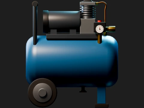 Portable Blue Air Compressor Model 3D