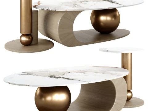 Halo Modern Coffee Table 3D Model