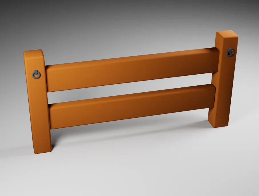 Wooden Fence 3D Model .c4d .max .obj .3ds .fbx .stl .blend