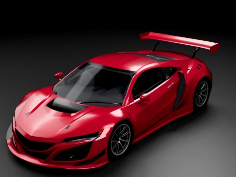 Acura NSX Custom Body Kit Low Poly Car 3D Model
