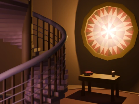 Stylized Mage Tower Interior - Low-Poly Asset Pack 3D Model