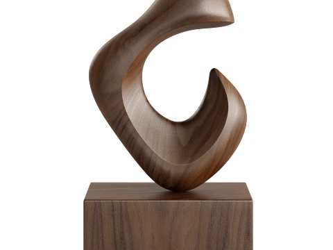 Abstract Wood Sculpture 3D Model