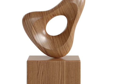 Abstract Wood Sculpture 3D Model