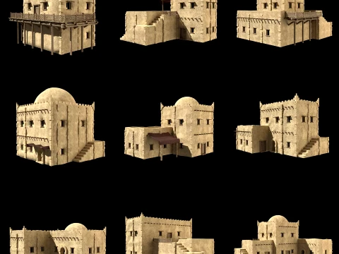 DESERT ARAB ANCIENT EGYPT TURKEY SUMER BABYLON HOUSE COLLECTION Low-poly 3D Model