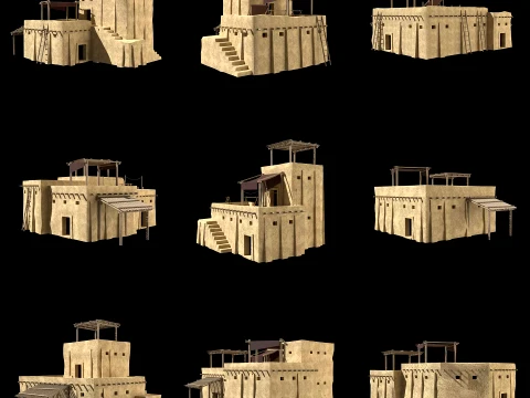 ARAB DESERT ANCIENT EGYPT TURKEY SUMER BABYLON HOUSE COLLECTION Low-poly 3D Model