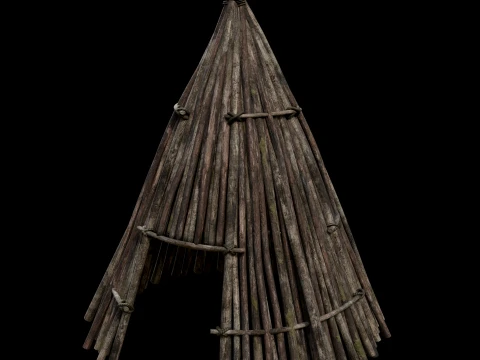 PRIMITIVE HUT SHELTER COTTAGE HOUSE NATIVE PRIMAL AAA COLLECTION Low-poly 3D Model